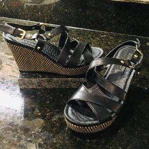 Naturalizer Robyn Black Leather Sandal, 7M